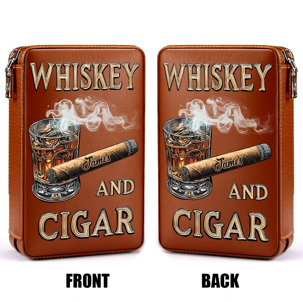 Whisky und Zigarre – Personalisierter Reisehumidor für Whisky und Zigarren