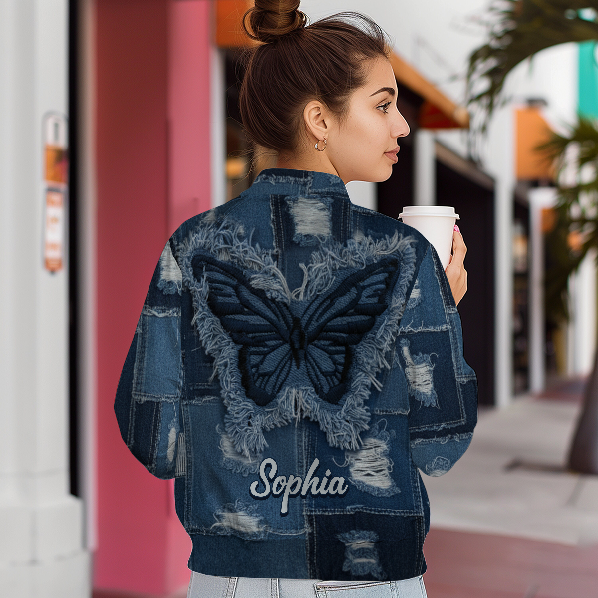 Stay Wild Butterfly - Personalized Butterfly Bomber Jacket
