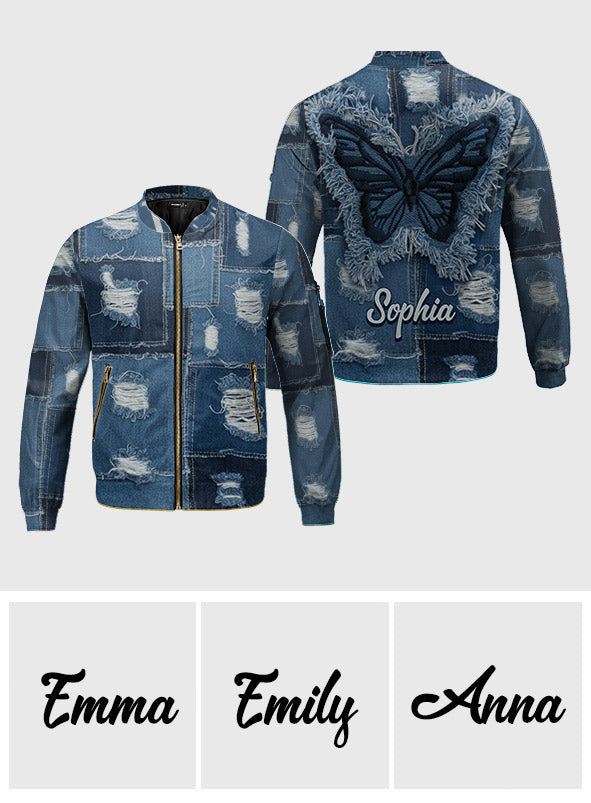 Stay Wild Butterfly - Personalized Butterfly Bomber Jacket