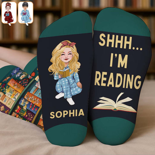Shhh I'm Reading - Personalized Book Socks