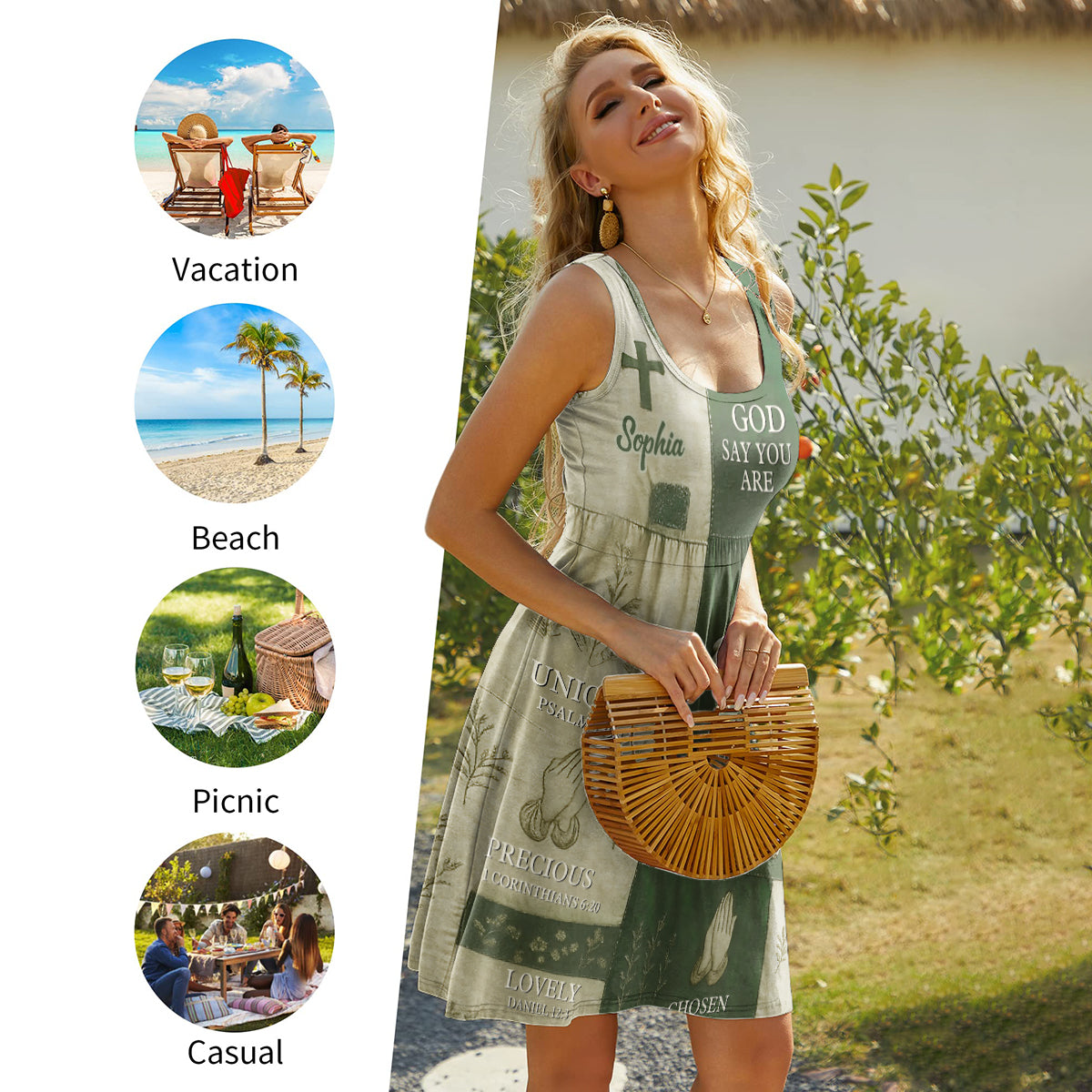 Gott sagt, du bist es – Personalisiertes christliches ärmelloses Kleid