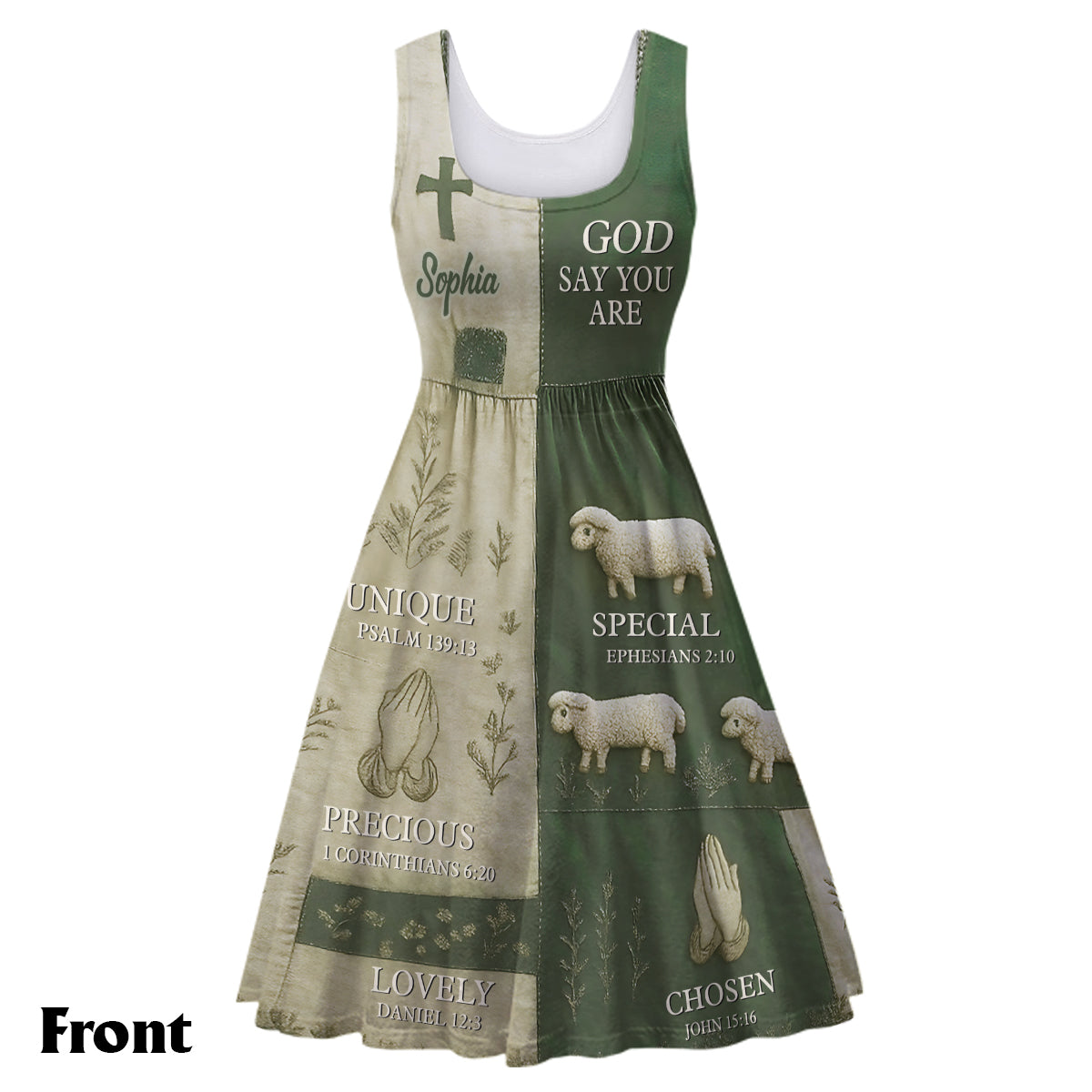 Gott sagt, du bist es – Personalisiertes christliches ärmelloses Kleid