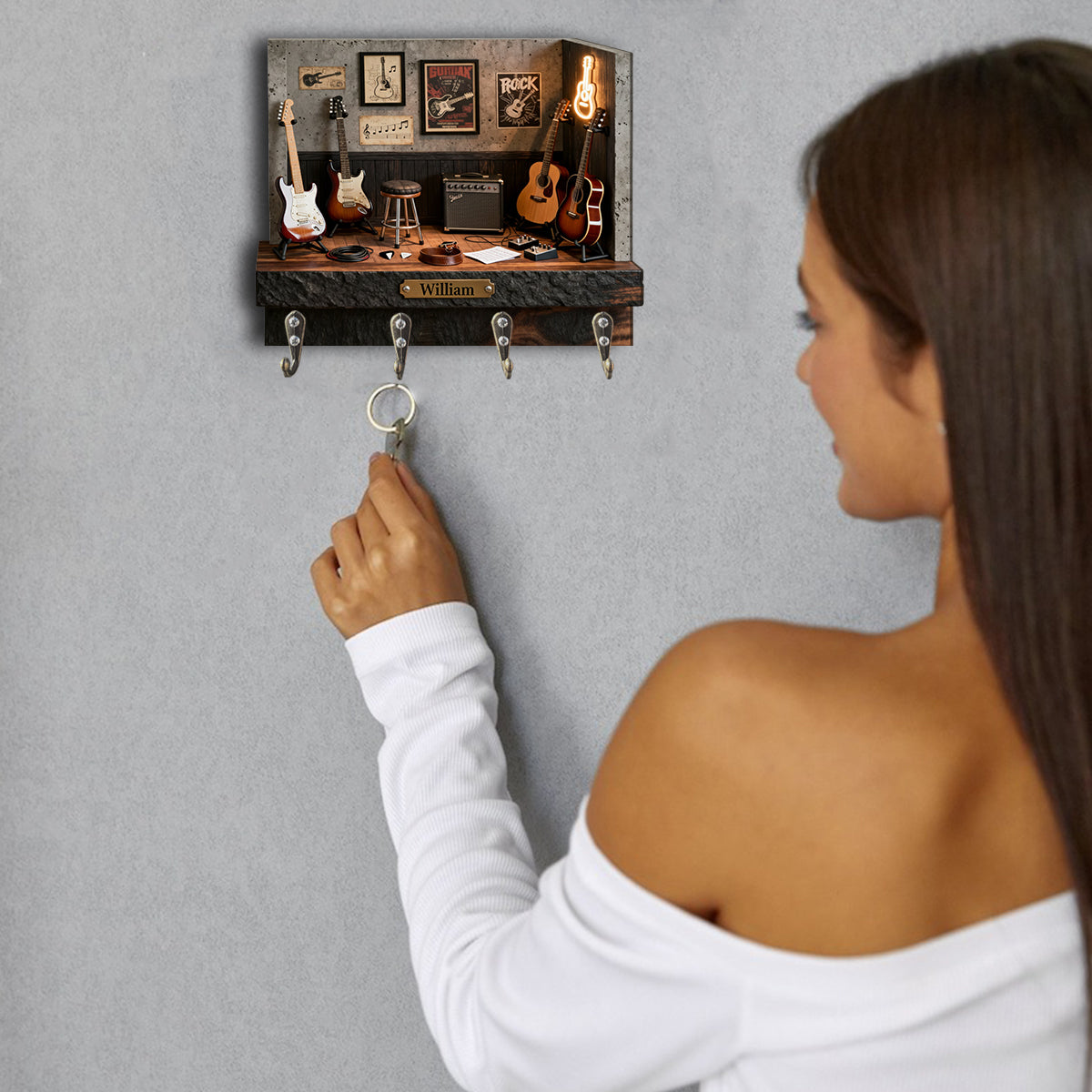Gitarrist – Personalisierter, maßgefertigter Gitarren-Hängehalter