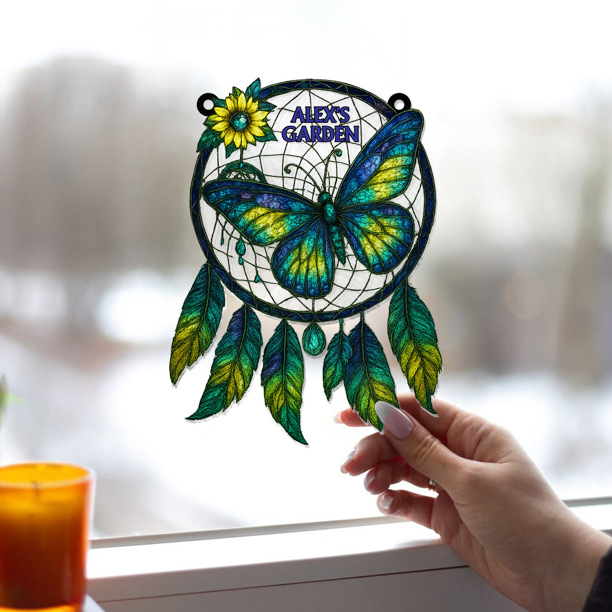 Gartendeko für Träumer – Personalisierter Garten-Fensterhänger-Sonnenfänger 