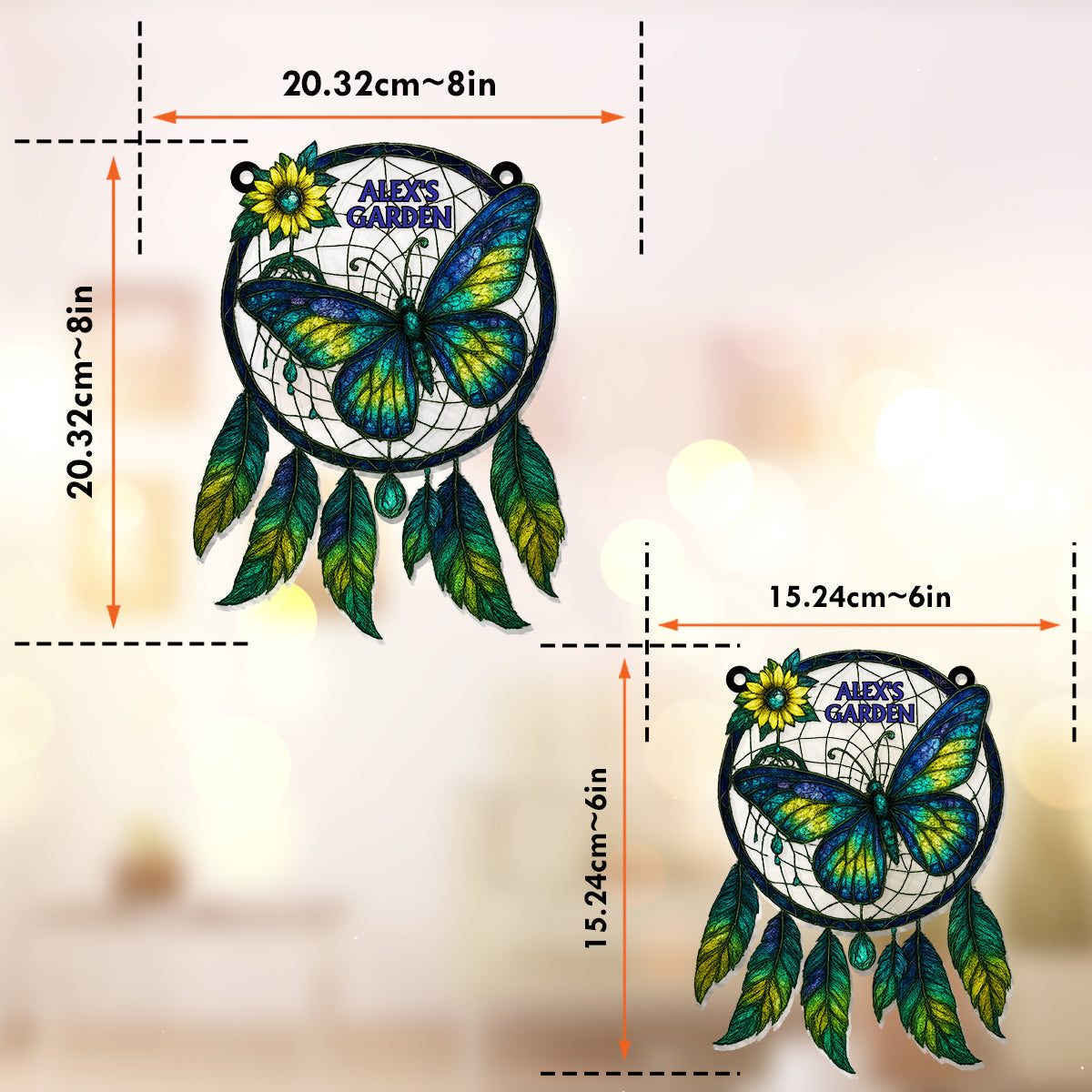 Gartendeko für Träumer – Personalisierter Garten-Fensterhänger-Sonnenfänger 