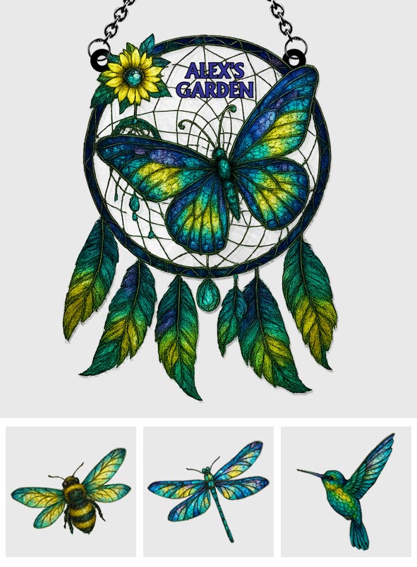 Gartendeko für Träumer – Personalisierter Garten-Fensterhänger-Sonnenfänger 