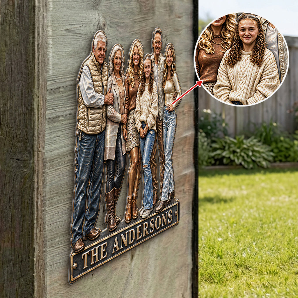 Family Forever Gift - Personalized Family 3D Printed Cut Metal Sign
