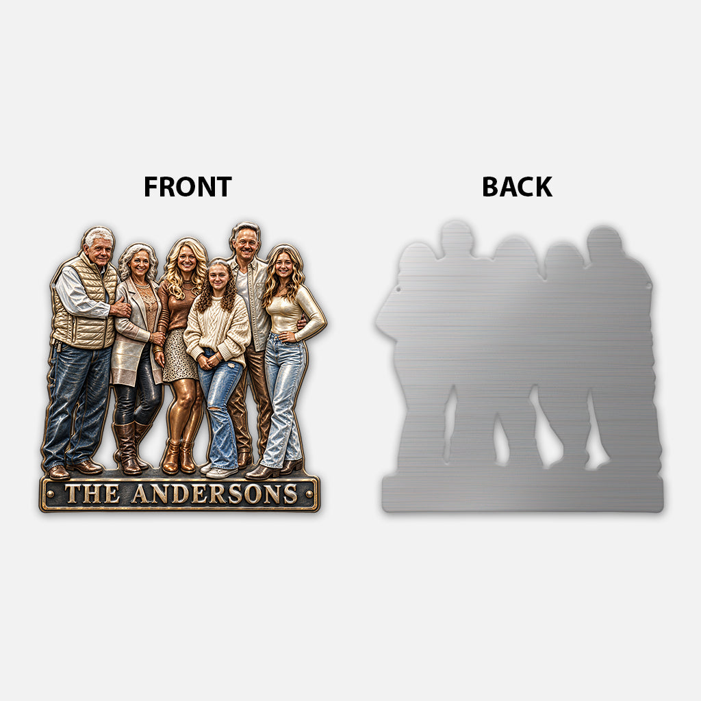 Family Forever Gift - Personalized Family 3D Printed Cut Metal Sign
