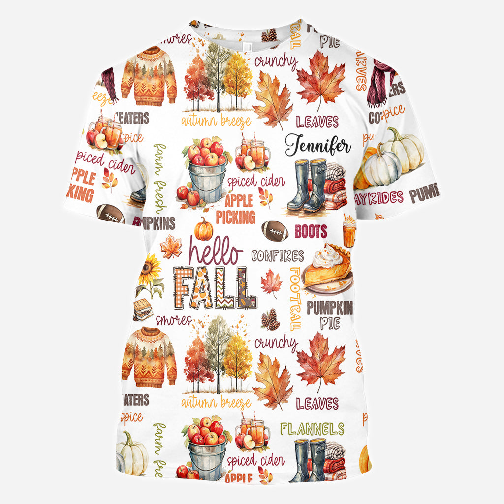 Hello Fall - Personalized Autumn All Over Shirt