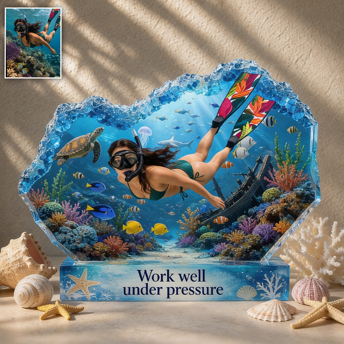 Liebe Surfen, Geschenk für Meeresliebhaber - Personalisierte Scuba Diving Acrylplakette