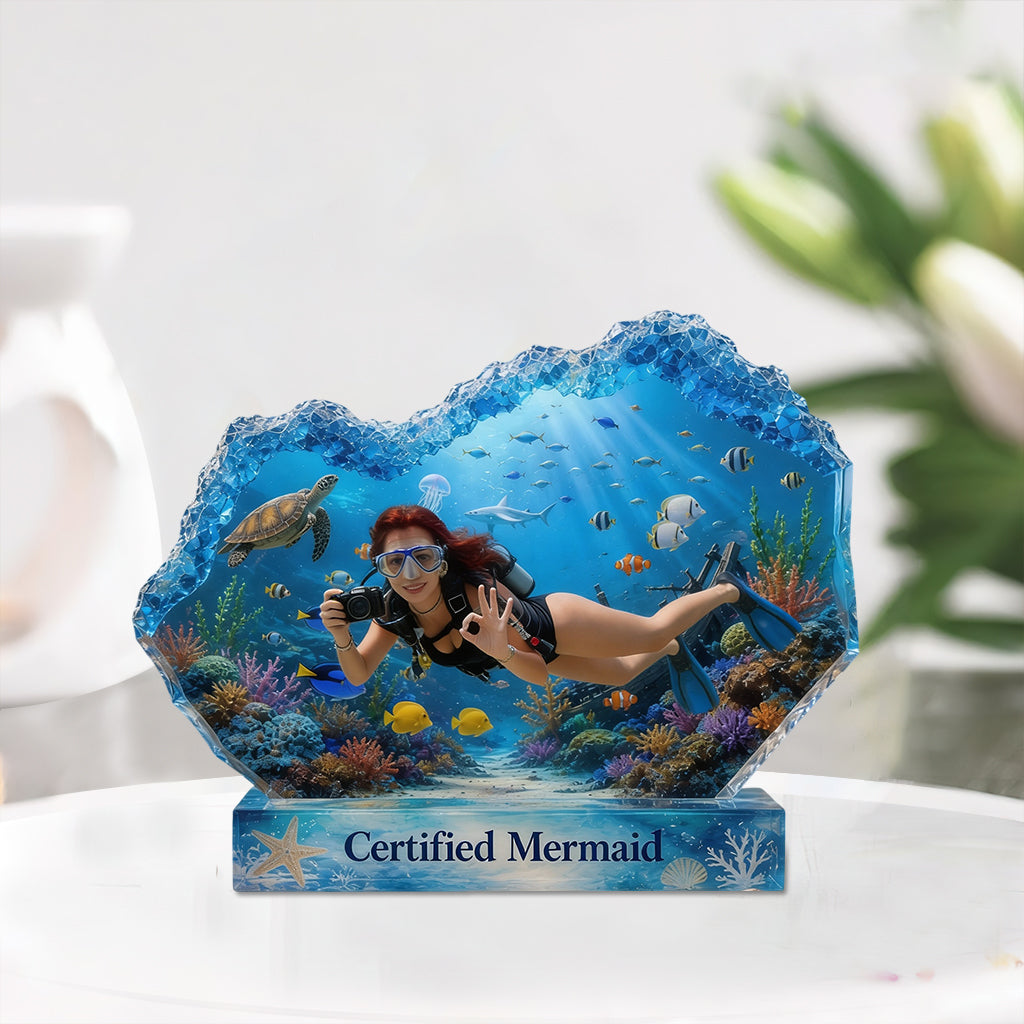 Liebe Surfen, Geschenk für Meeresliebhaber - Personalisierte Scuba Diving Acrylplakette