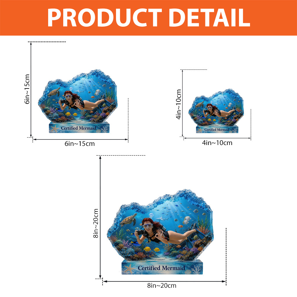 Liebe Surfen, Geschenk für Meeresliebhaber - Personalisierte Scuba Diving Acrylplakette