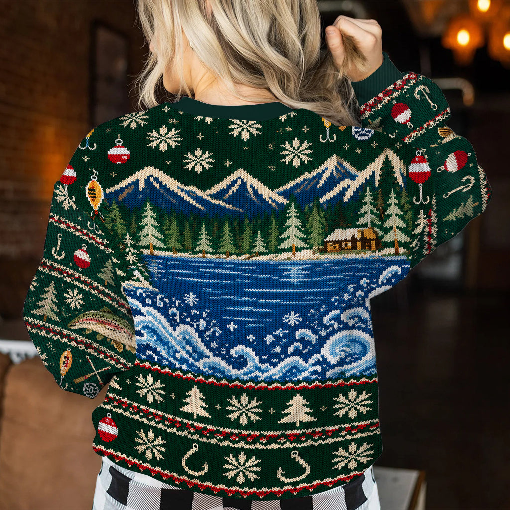 Fischen Auf Fisch Leben - Personalisierter Angler Ugly Sweater