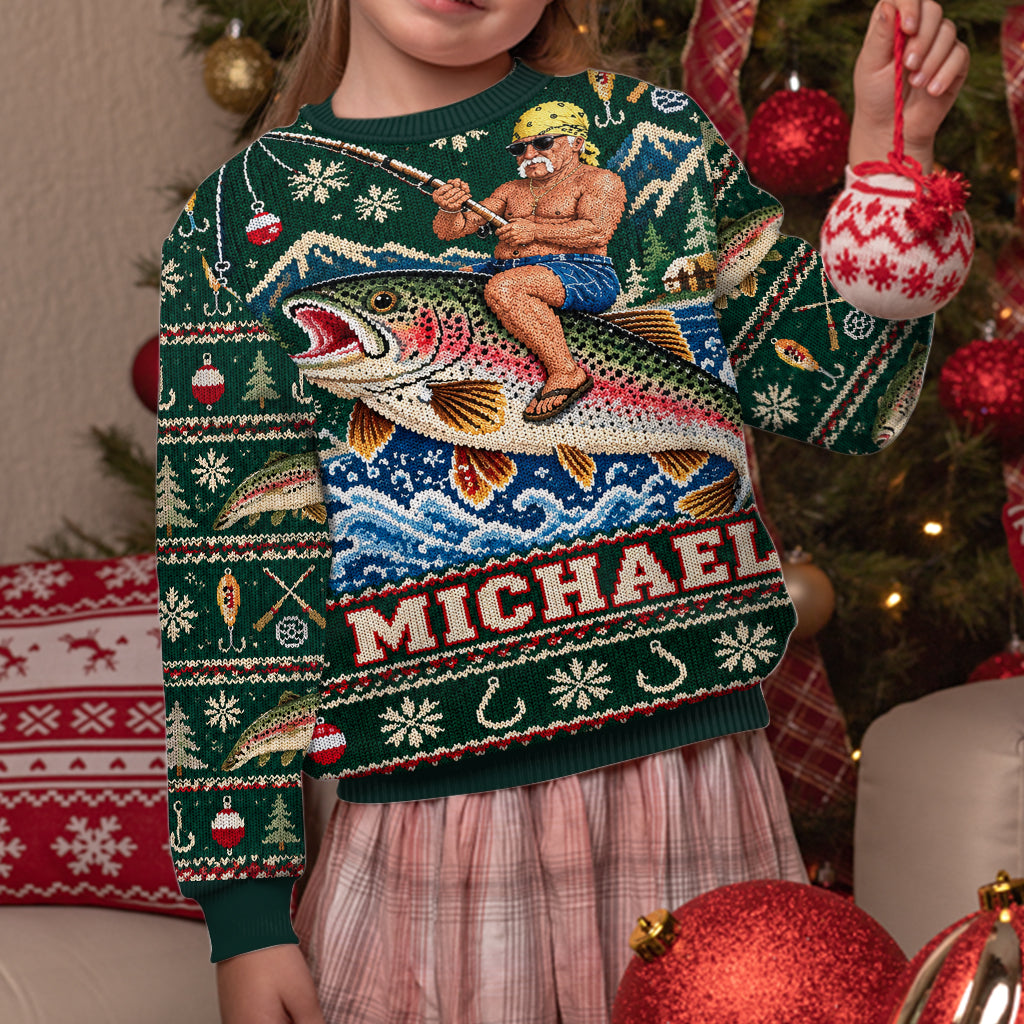 Fischen Auf Fisch Leben - Personalisierter Angler Ugly Sweater