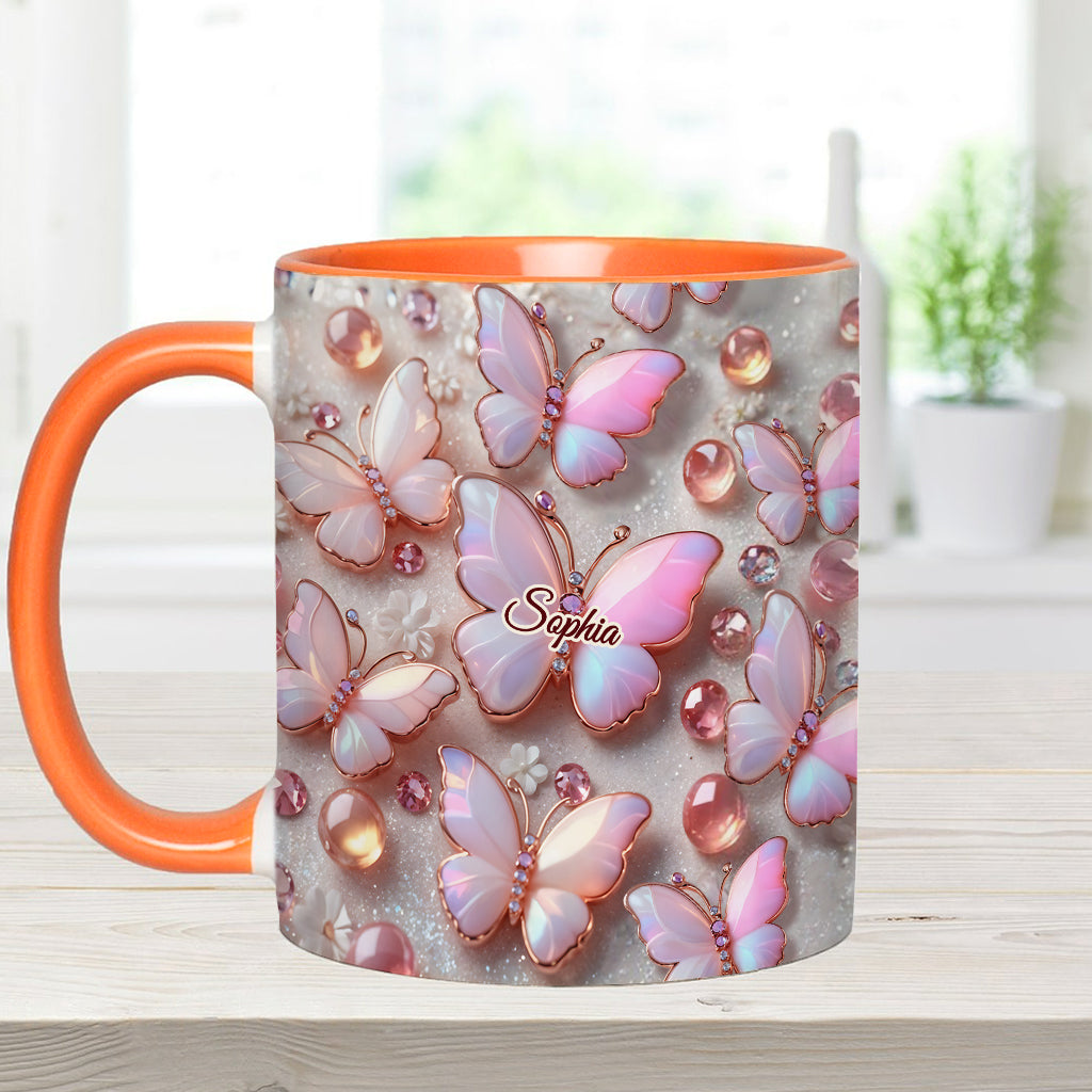 Stunning Butterflies - Personalized Butterfly Accent Mug
