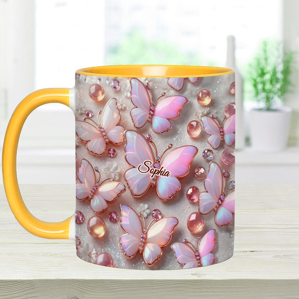 Stunning Butterflies - Personalized Butterfly Accent Mug