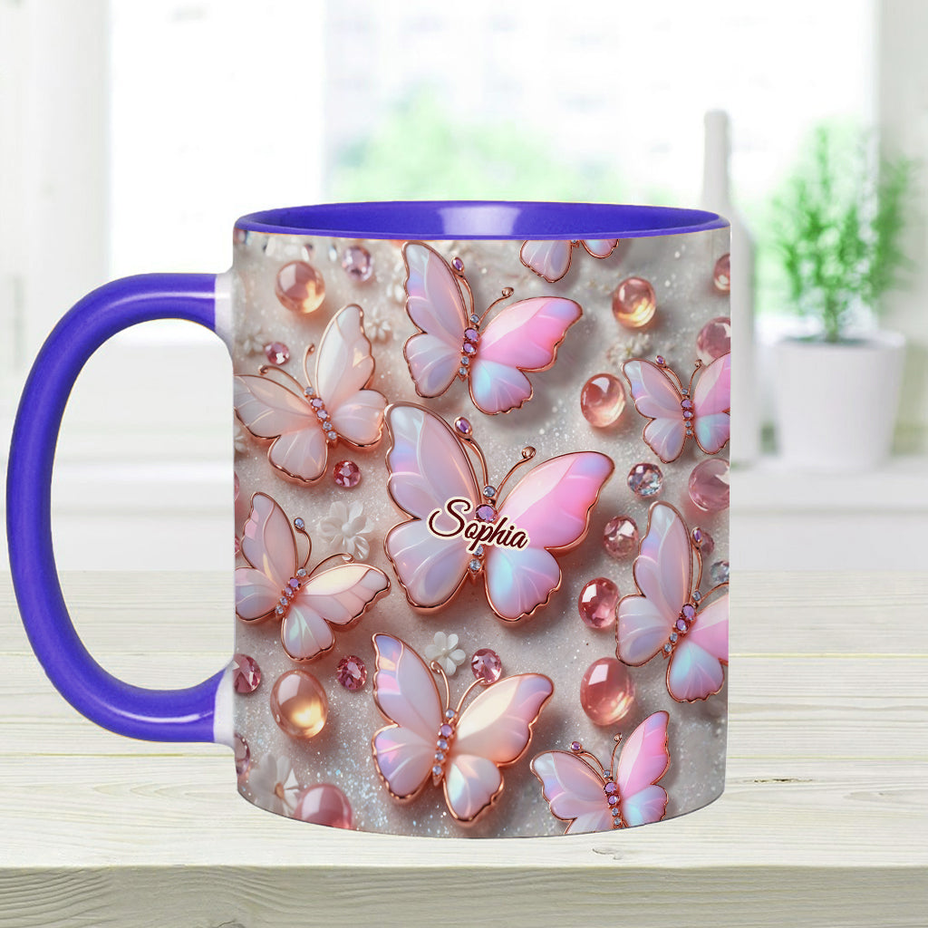 Stunning Butterflies - Personalized Butterfly Accent Mug