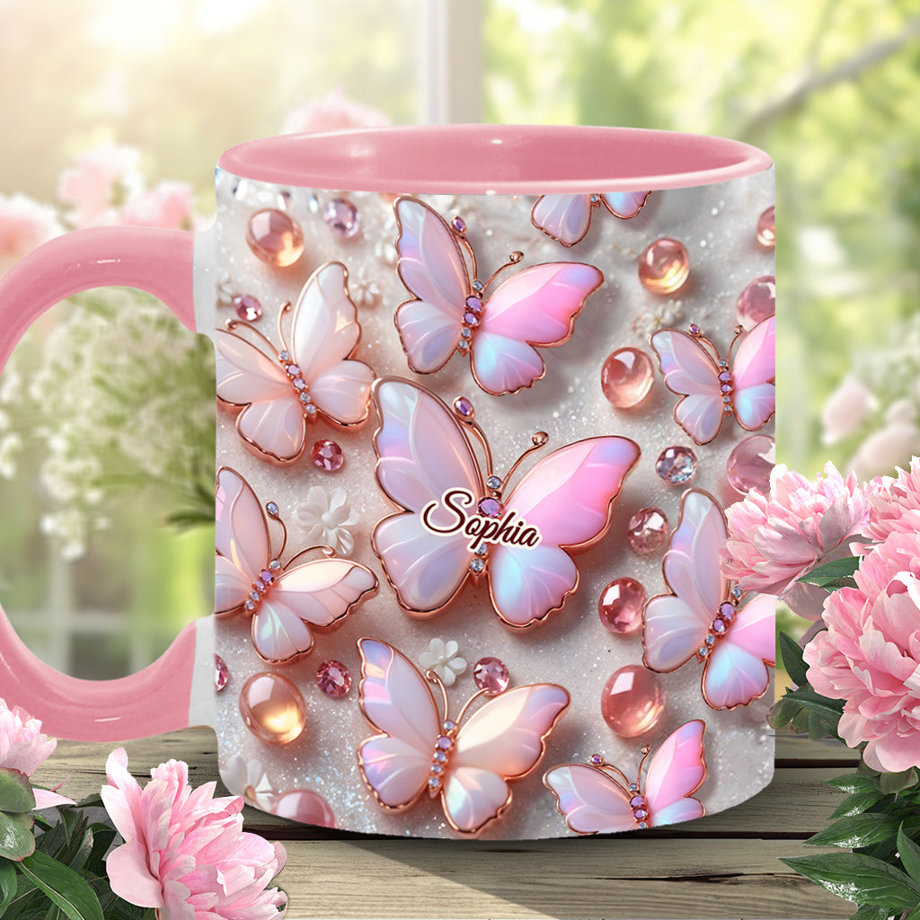 Stunning Butterflies - Personalized Butterfly Accent Mug