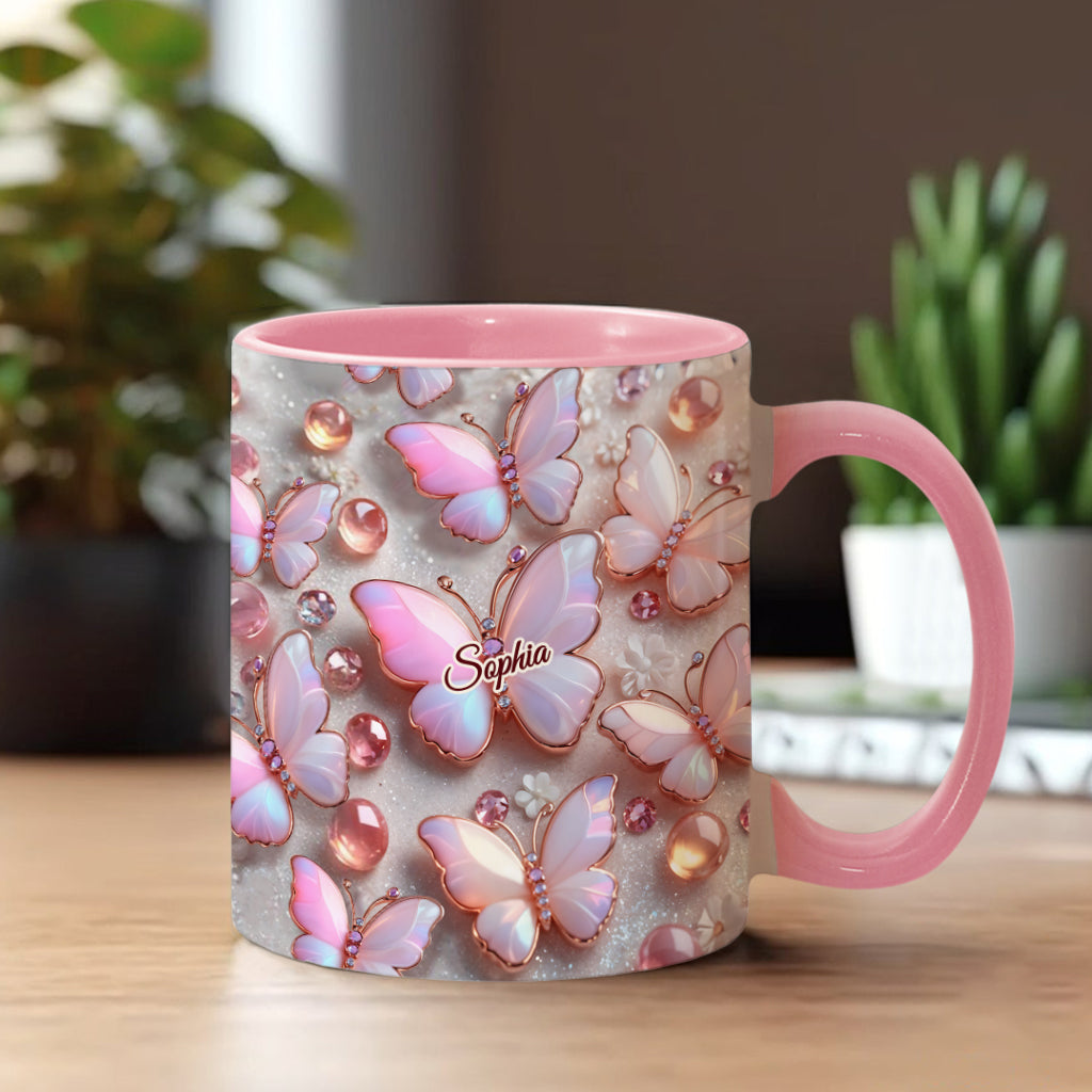Stunning Butterflies - Personalized Butterfly Accent Mug
