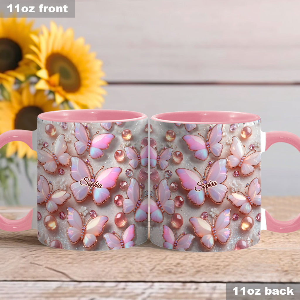 Stunning Butterflies - Personalized Butterfly Accent Mug