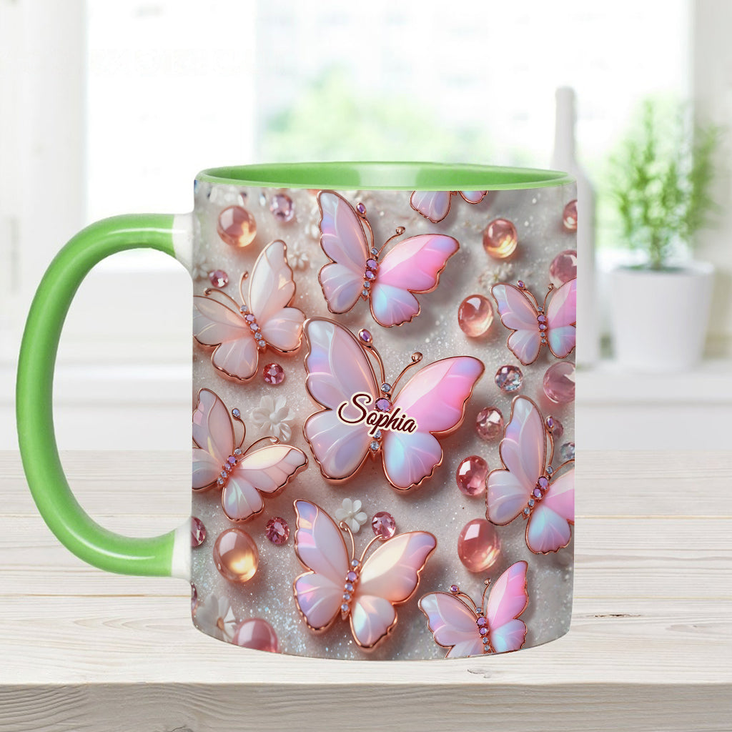 Stunning Butterflies - Personalized Butterfly Accent Mug