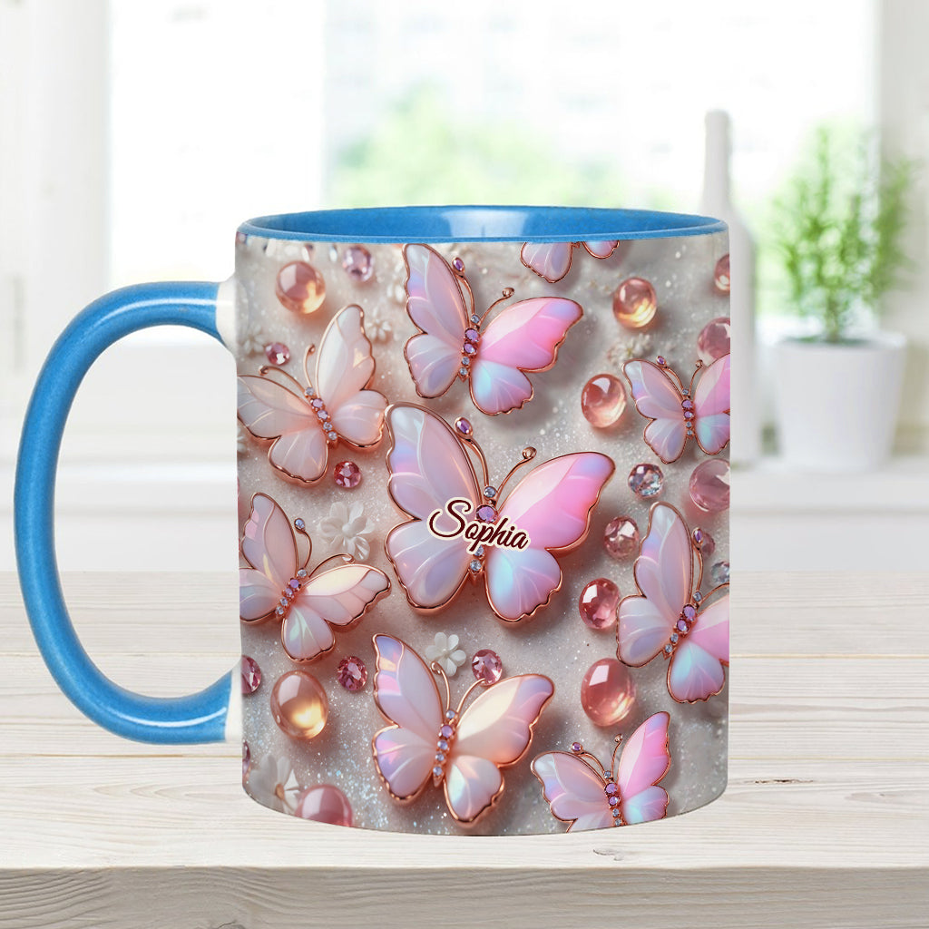 Stunning Butterflies - Personalized Butterfly Accent Mug