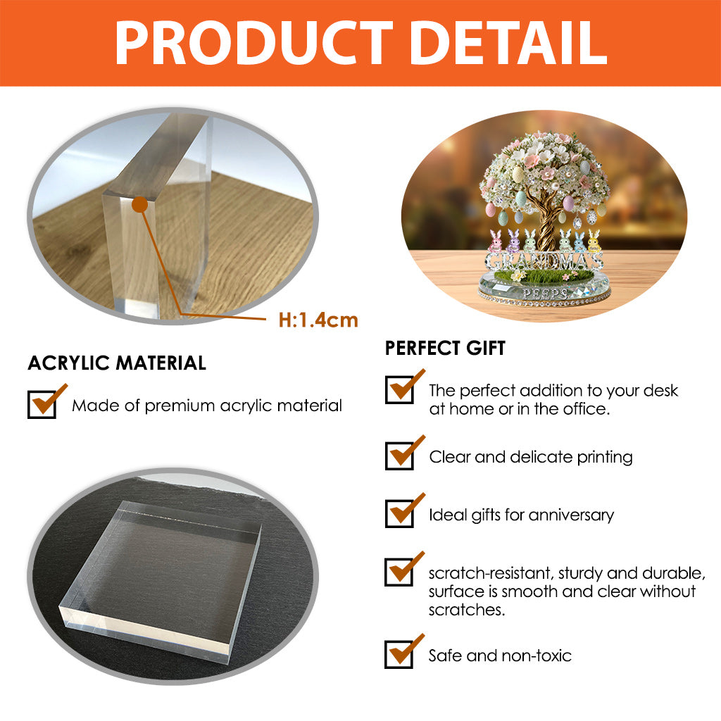 Grandma's Peeps - Personalized Grandma Custom Shaped Acrylic Plaque