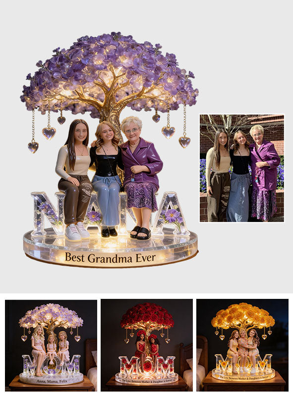 Best Mom Nana Grandma Ever - Personalized Mother Acrylic LED Night Light