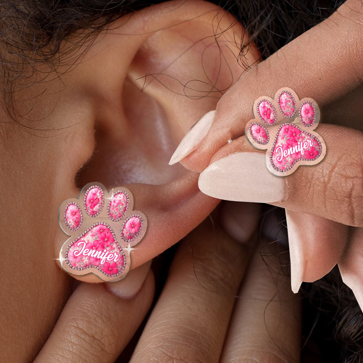 Dog Lover - Personalized Dog Transparent Stud Earrings