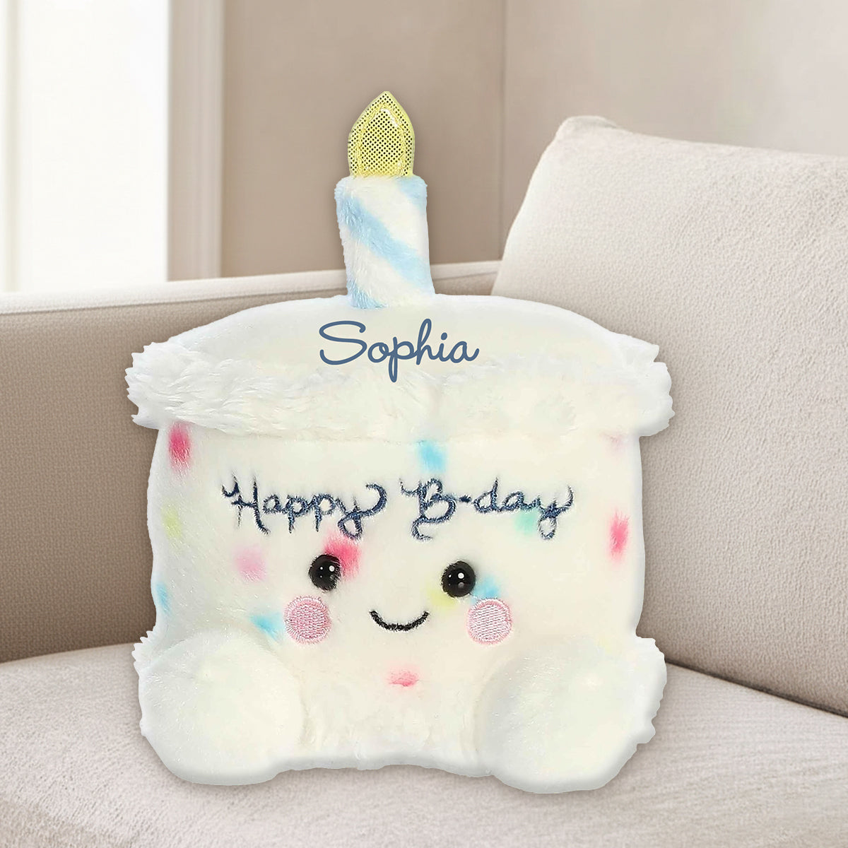 Happy Birthday - Personalized Birthday Premium Faux Fur Pillow