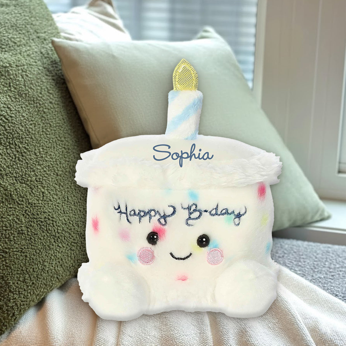 Happy Birthday - Personalized Birthday Premium Faux Fur Pillow