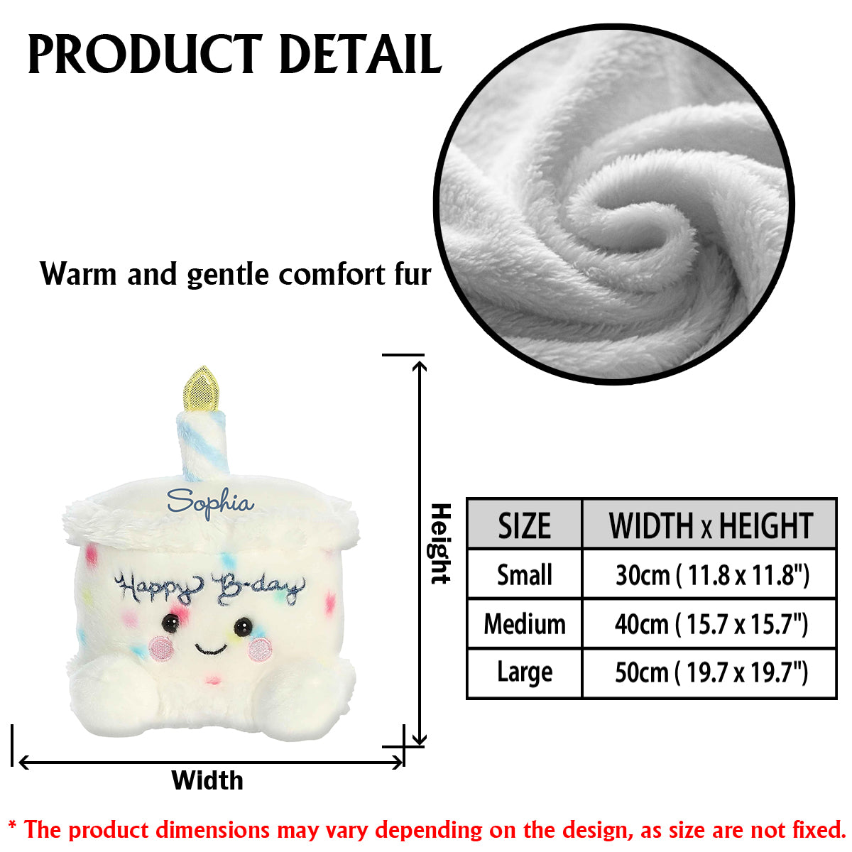 Happy Birthday - Personalized Birthday Premium Faux Fur Pillow