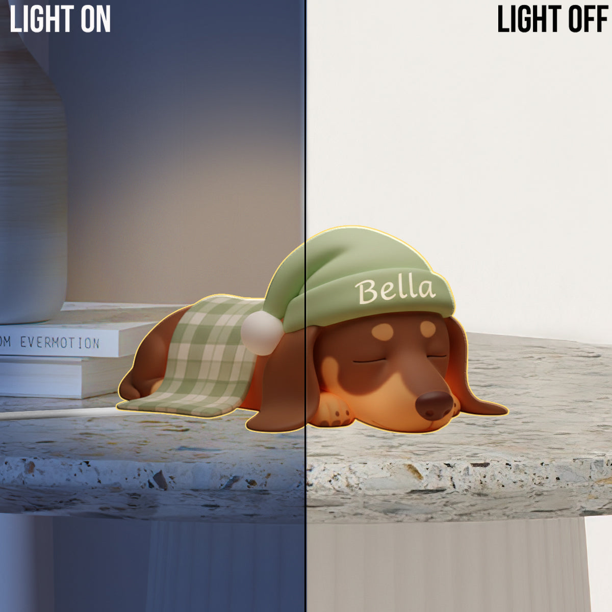 Individuell gestaltbar nach Ihren Fotos – Personalisierte LED-Nachtleuchte für Hunde aus Acryl