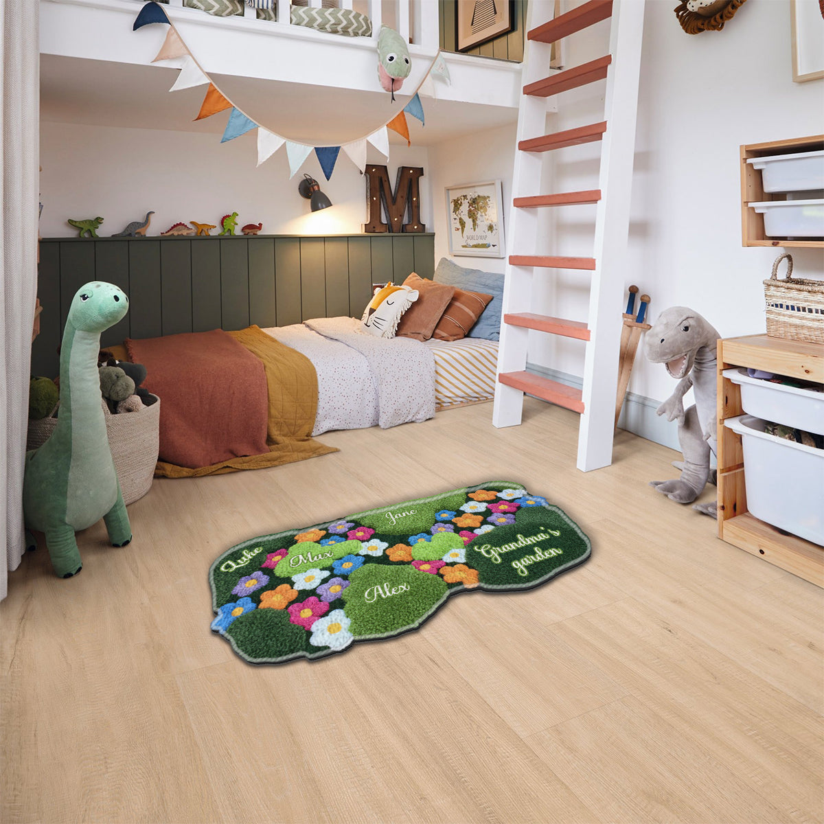 Omas Garten – Personalisierter, rutschfester, getufteter Oma-Teppich