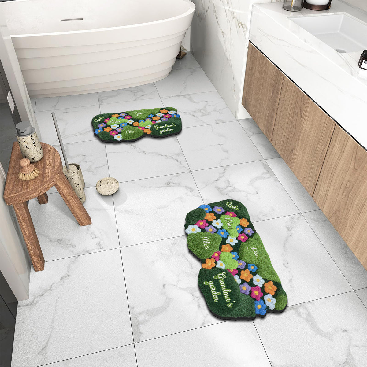 Omas Garten – Personalisierter, rutschfester, getufteter Oma-Teppich