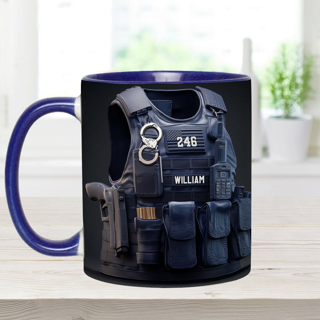 Polizeischutzweste - Personalisierte Tasse mit Polizeimotiv