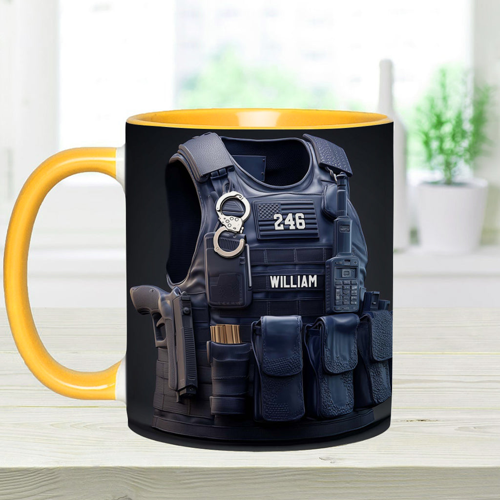 Polizeischutzweste - Personalisierte Tasse mit Polizeimotiv