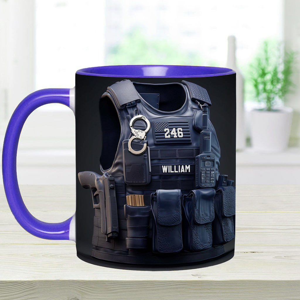 Polizeischutzweste - Personalisierte Tasse mit Polizeimotiv