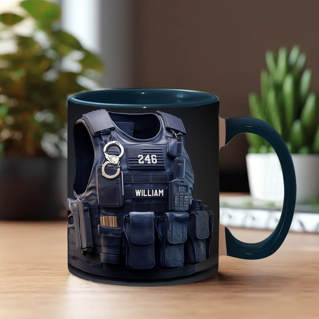 Polizeischutzweste - Personalisierte Tasse mit Polizeimotiv