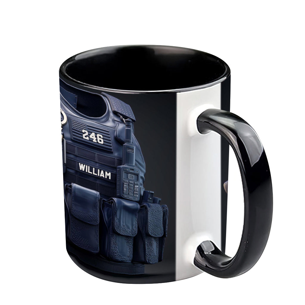 Polizeischutzweste - Personalisierte Tasse mit Polizeimotiv