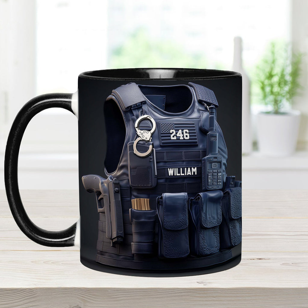 Polizeischutzweste - Personalisierte Tasse mit Polizeimotiv