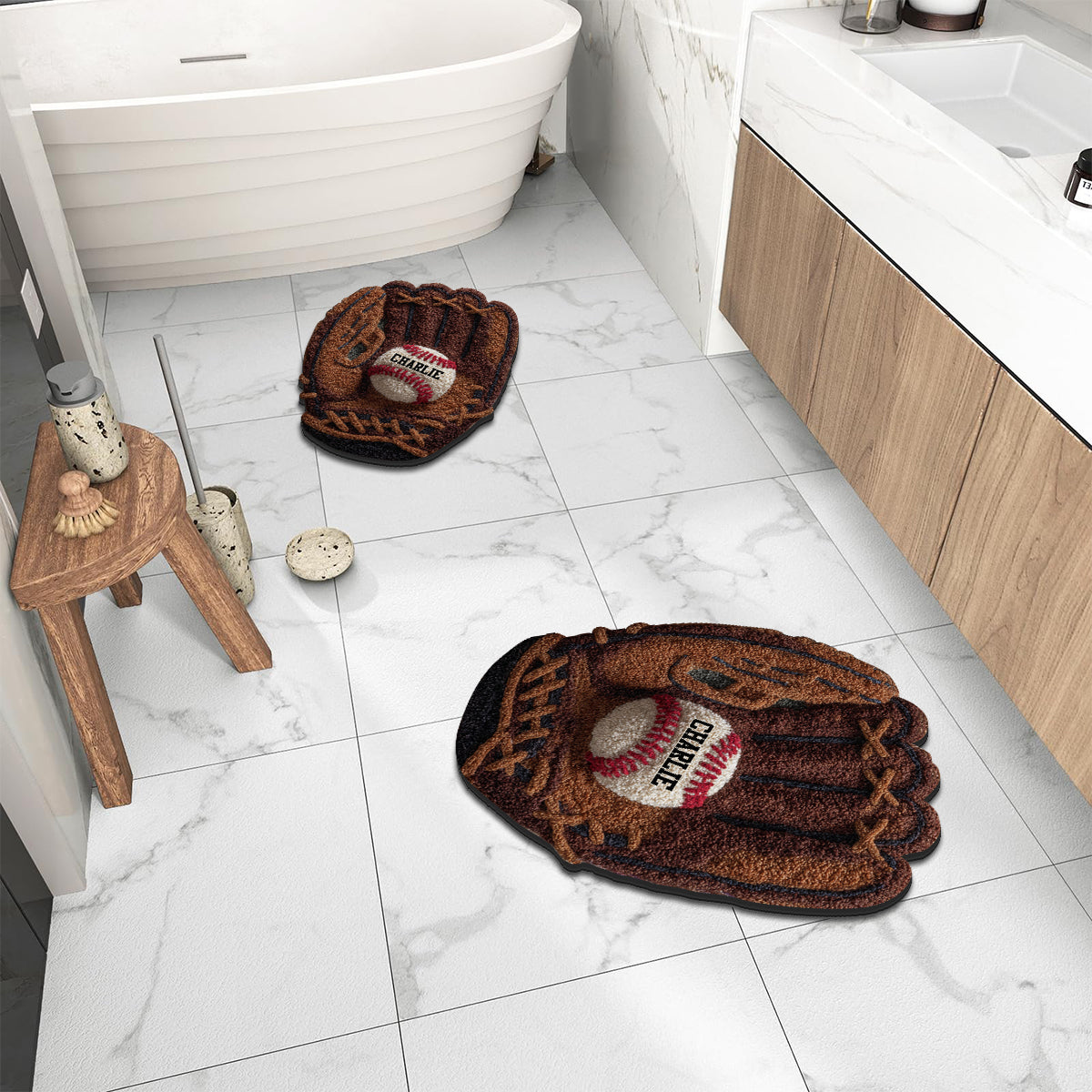 Spieltag - Personalisierter, rutschfester Baseball-Teppich