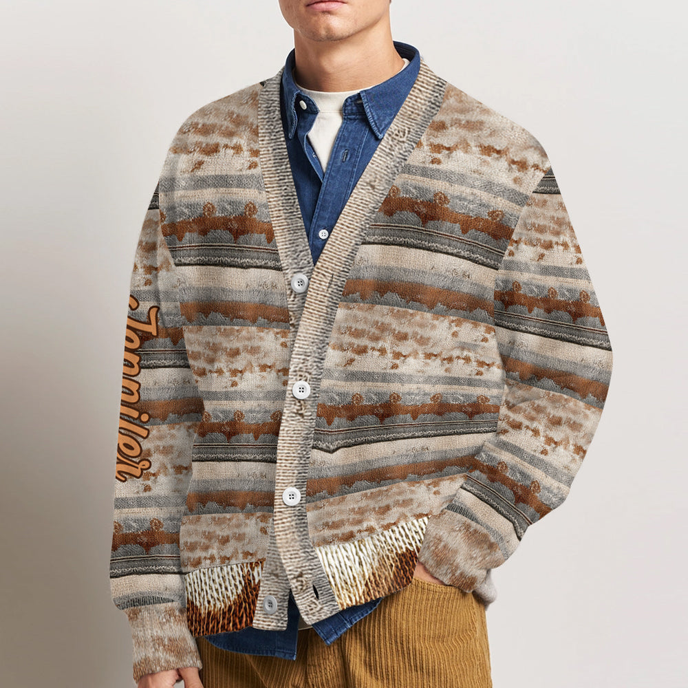 Liebe Hochlandrinder - Personalisierter Cardigan mit Hochlandrind-Motiv