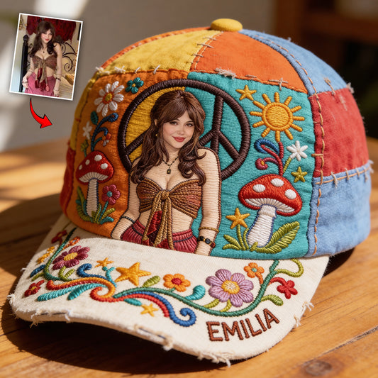 Frieden Liebe Sonnenschein - Personalisierte Hippie Classic Cap
