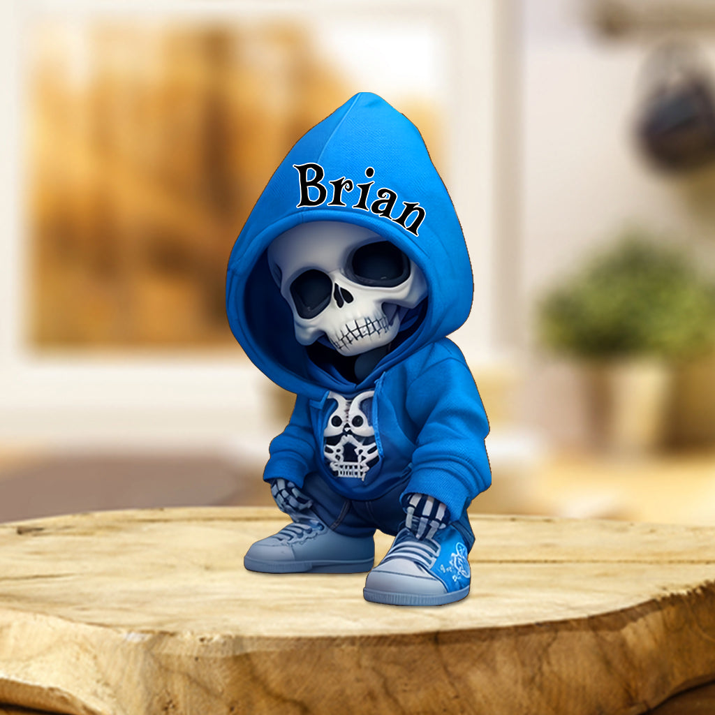 Cooler Totenkopf – Personalisierte Totenkopf-Acrylplakette in individueller Form