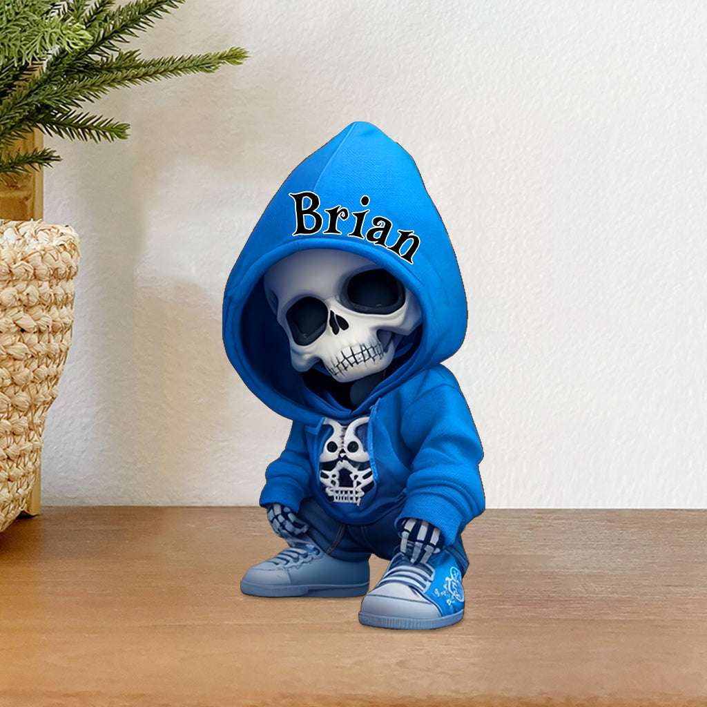 Cooler Totenkopf – Personalisierte Totenkopf-Acrylplakette in individueller Form