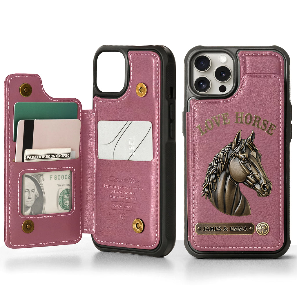 Love Horse - Personalized Horse Wallet Phone Case