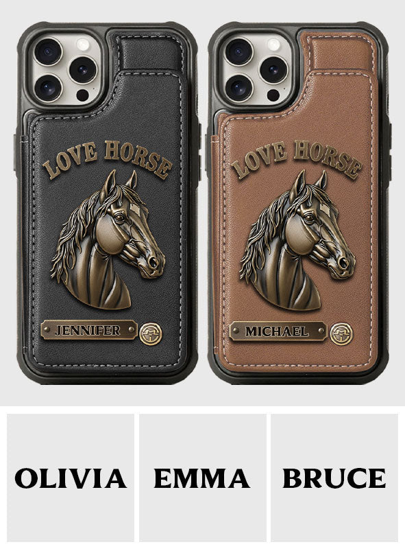 Love Horse - Personalized Horse Wallet Phone Case