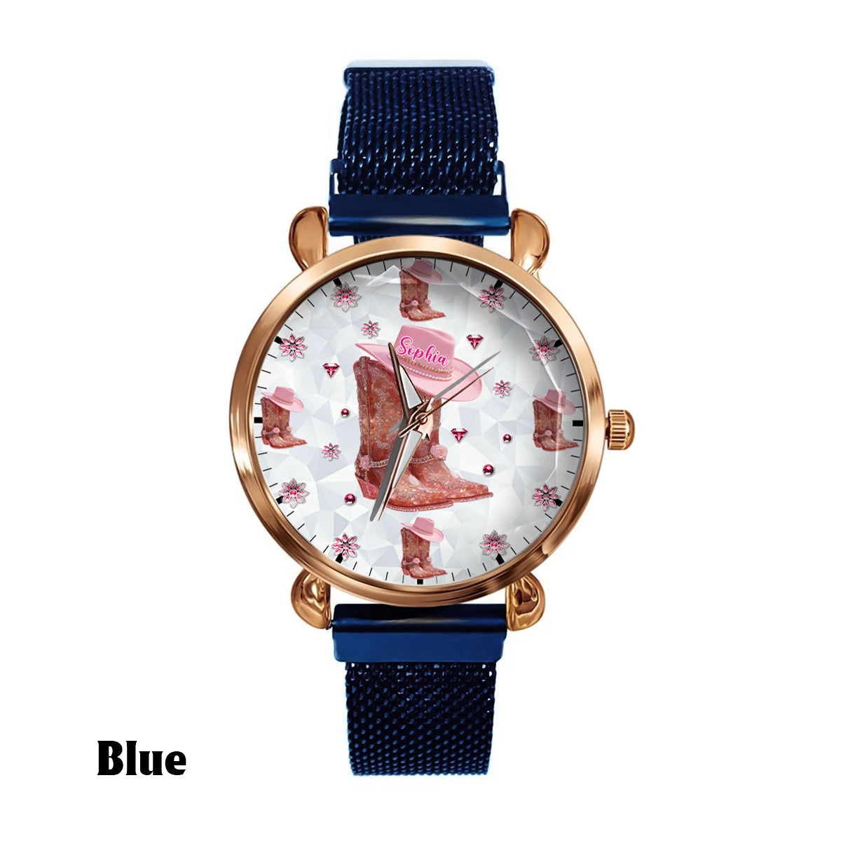 Florale Cowgirl-Uhr – Personalisierte Cowgirl-Damenhanduhr