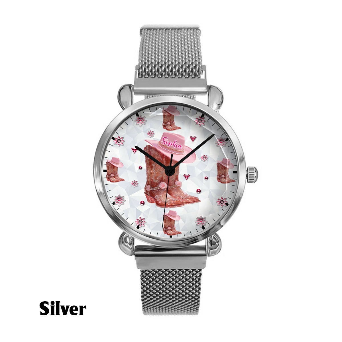 Florale Cowgirl-Uhr – Personalisierte Cowgirl-Damenhanduhr